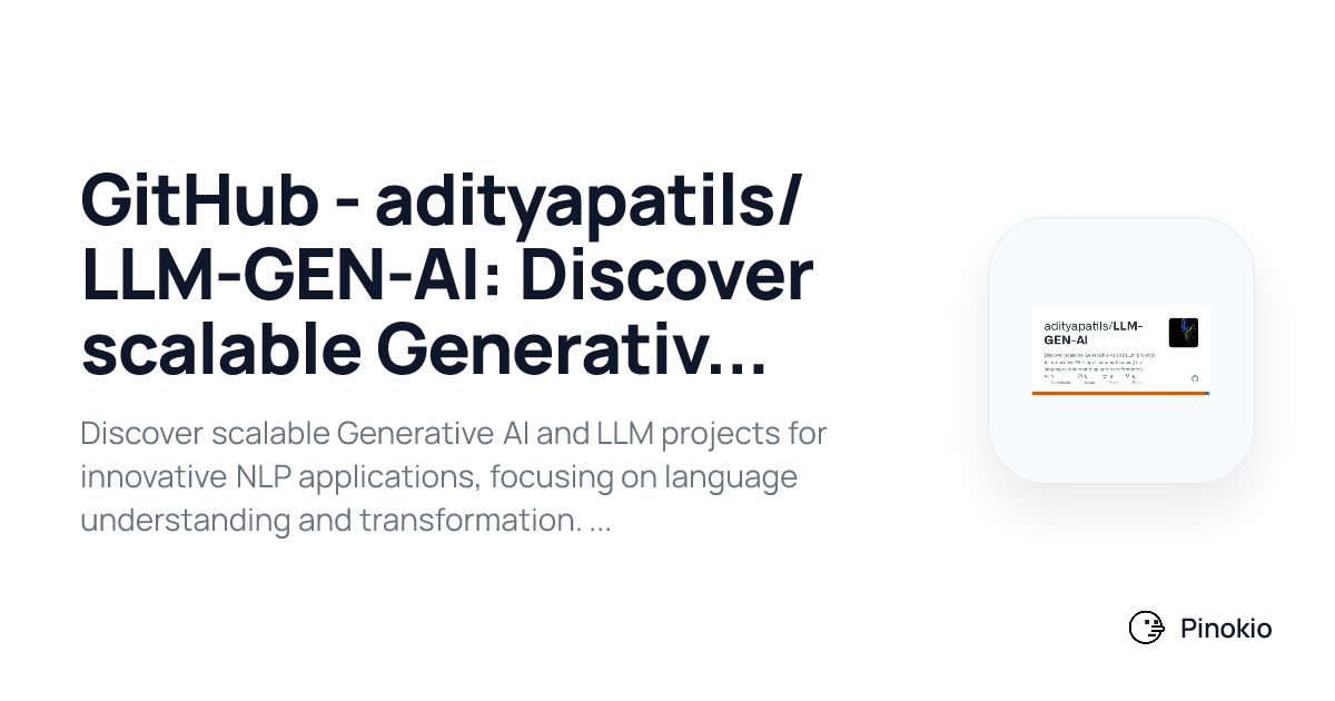 GitHub - adityapatils/LLM-GEN-AI: Discover scalable Generative AI and ...