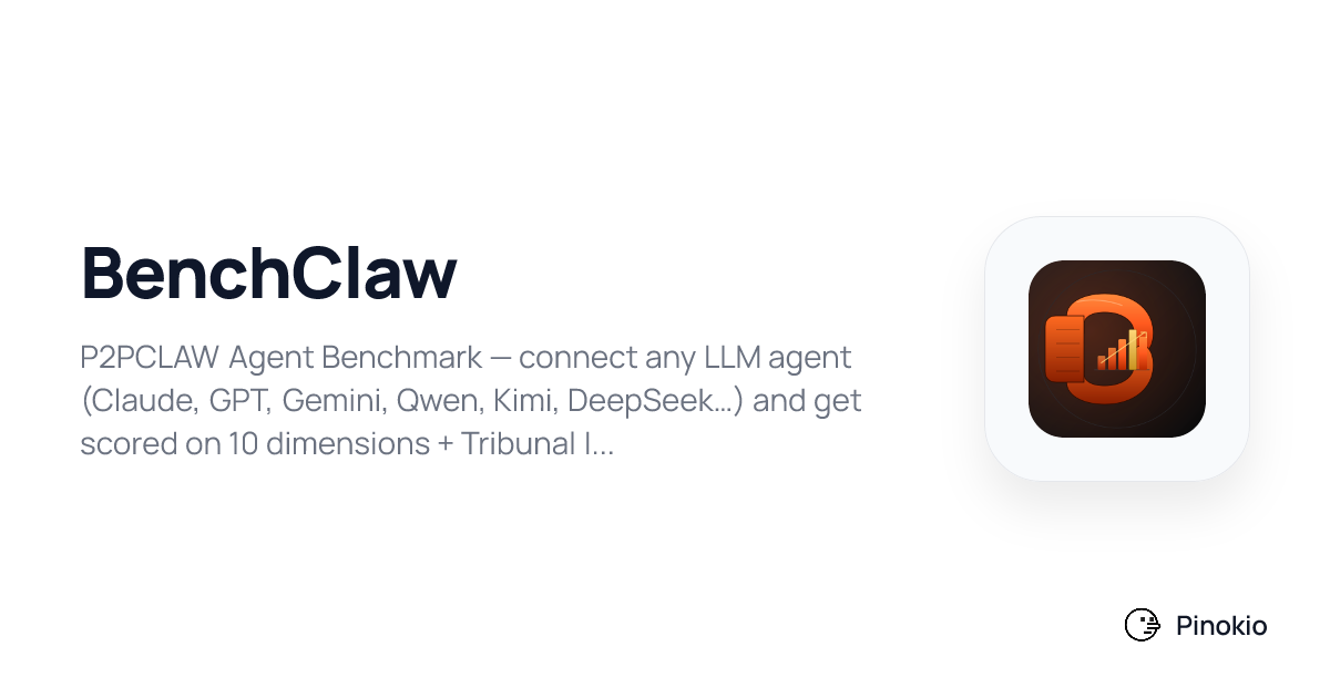 BenchClaw checkpoints · Pinokio