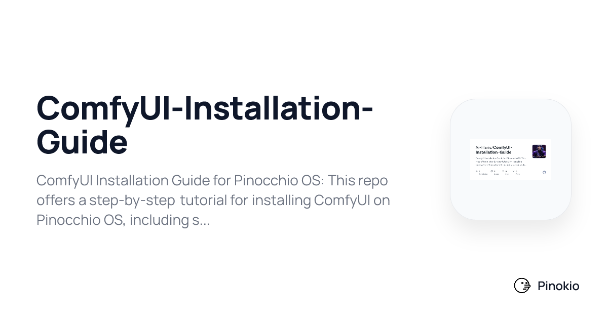 ComfyUI-Installation-Guide checkpoints · Pinokio
