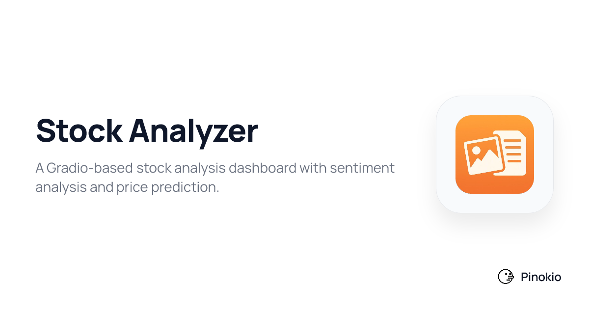 Stock Analyzer checkpoints · Pinokio