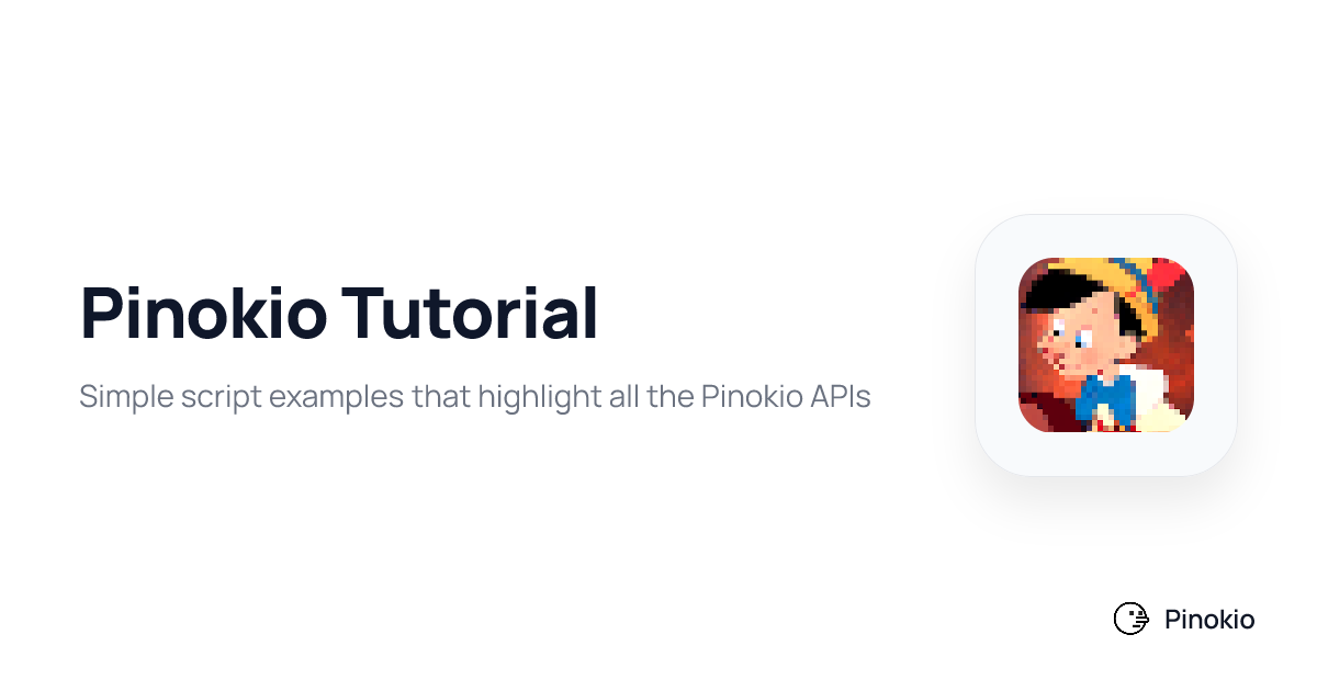 Pinokio Tutorial checkpoints · Pinokio