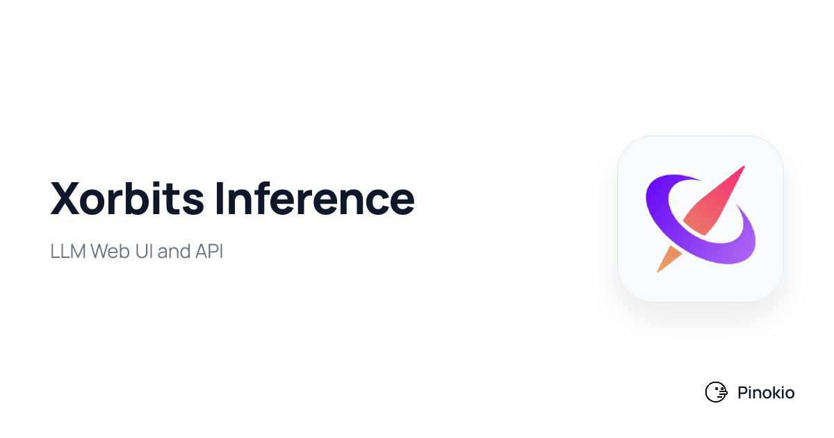 Xorbits Inference checkpoints · Pinokio