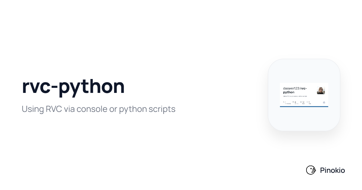 rvc-python checkpoints · Pinokio