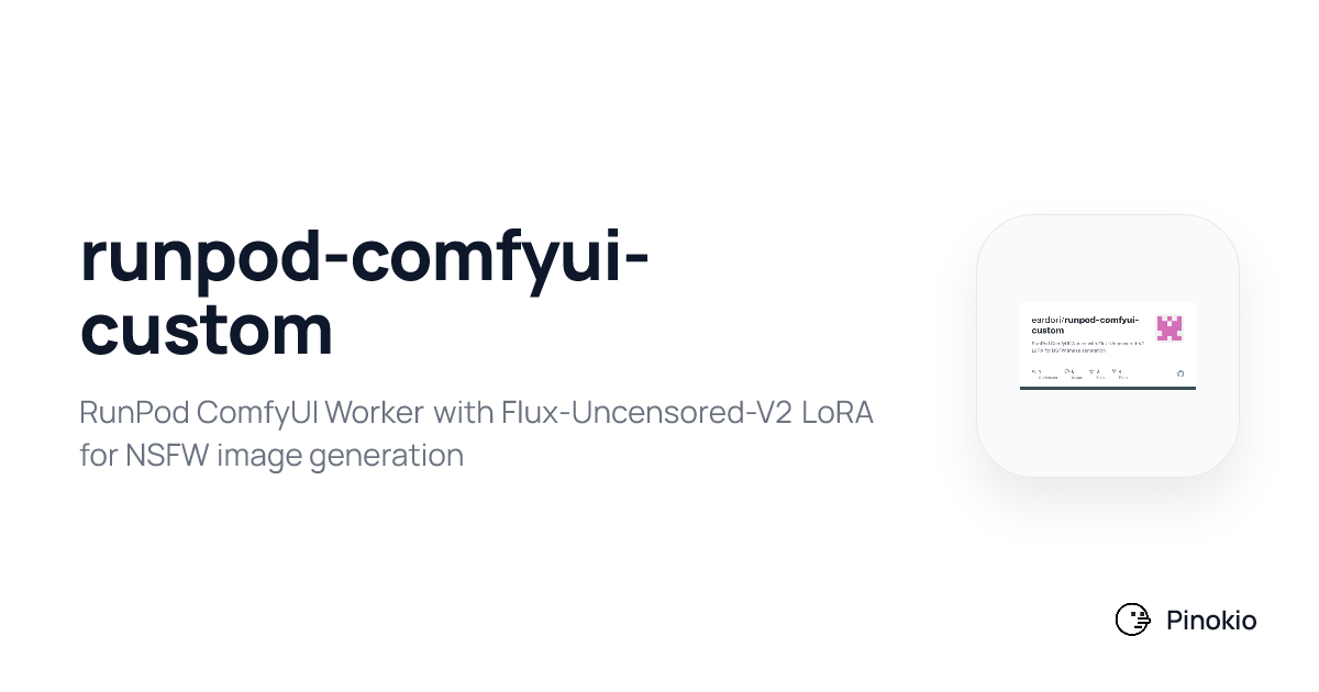 runpod-comfyui-custom checkpoints · Pinokio