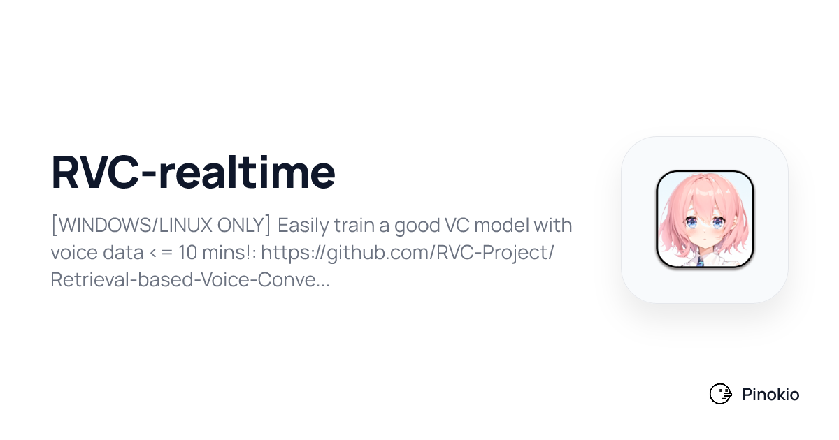 RVC-realtime on Pinokio