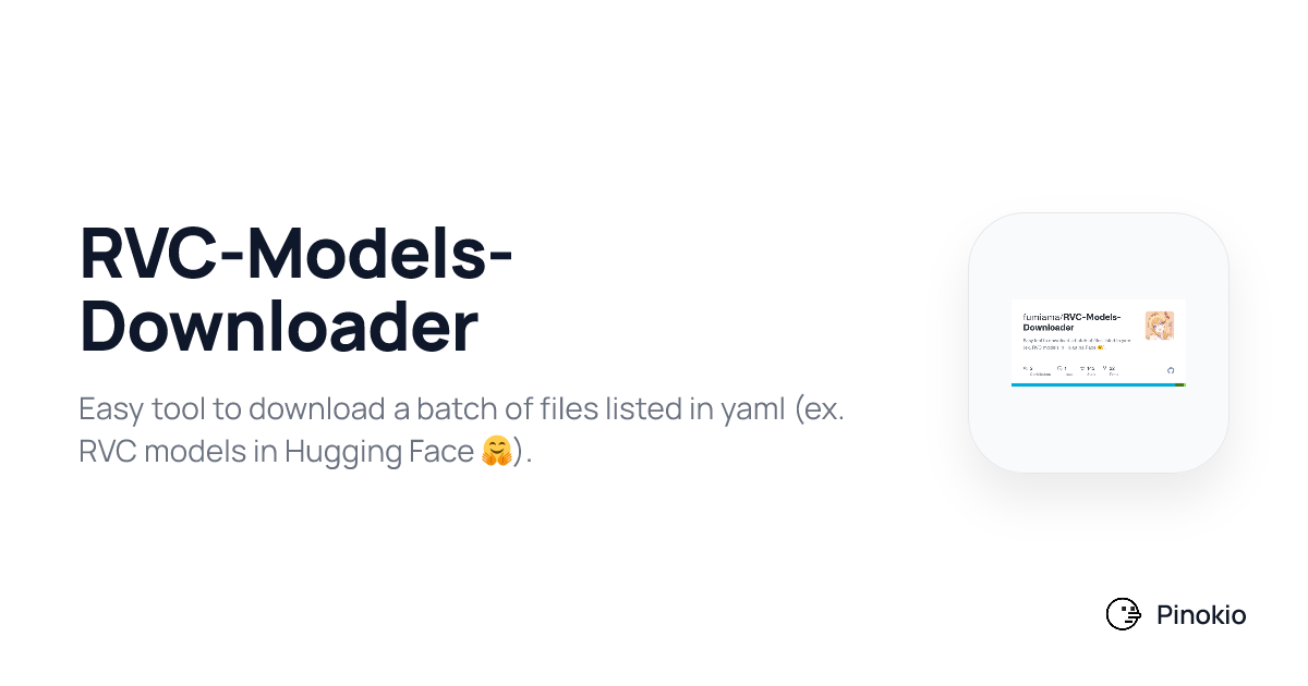 RVC-Models-Downloader checkpoints · Pinokio