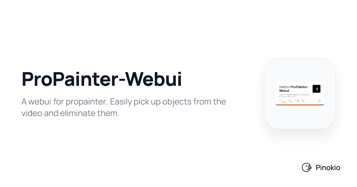 ProPainter-Webui checkpoints · Pinokio