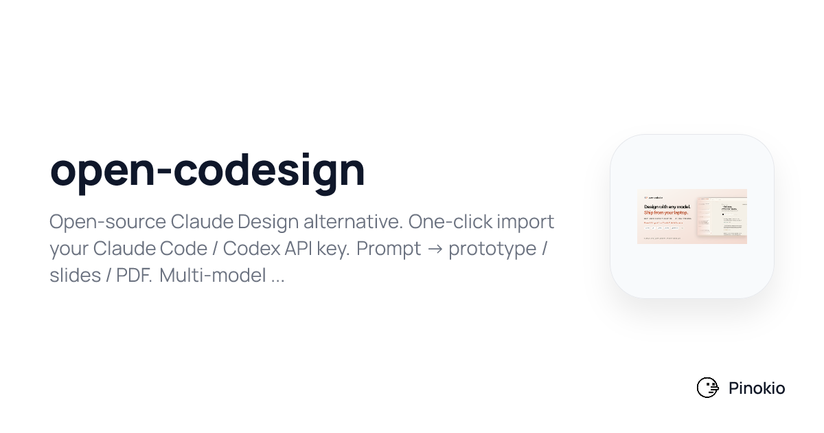 open-codesign checkpoints · Pinokio