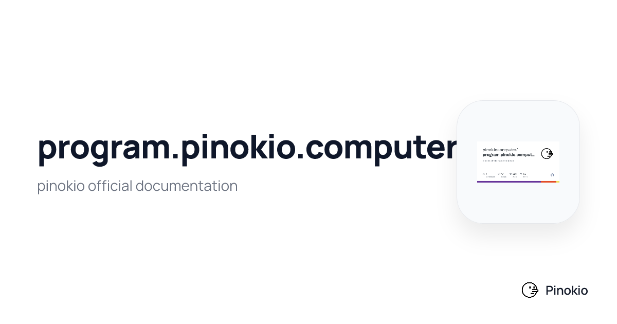 program.pinokio.computer on Pinokio