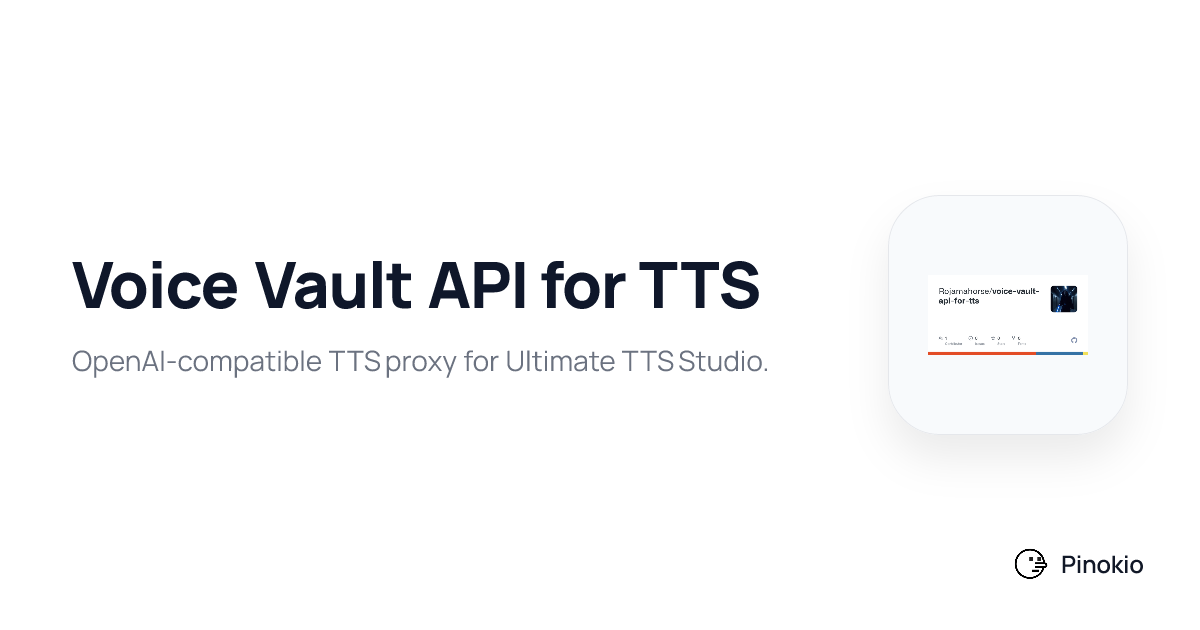 Voice Vault API for TTS checkpoints · Pinokio