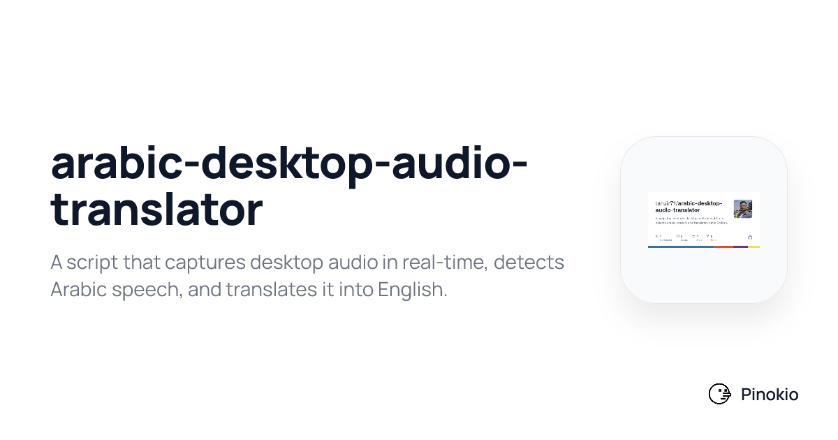 arabic-desktop-audio-translator checkpoints · Pinokio