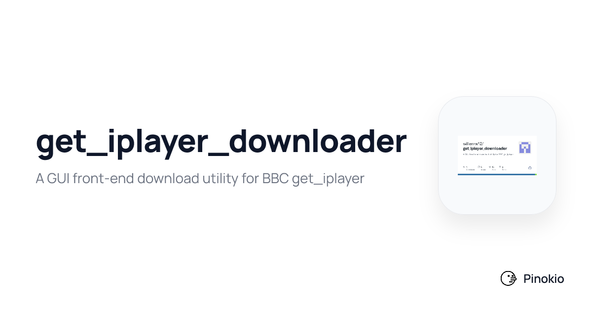get_iplayer_downloader on Pinokio