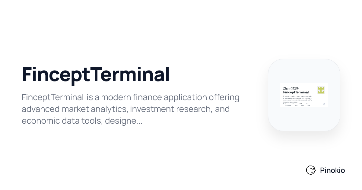 FinceptTerminal on Pinokio