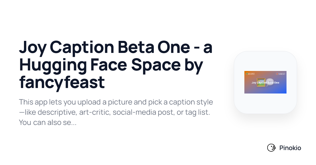 Joy Caption Beta One - a Hugging Face Space by fancyfeast checkpoints ...